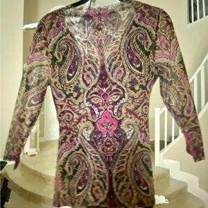 INC International Concepts Multicolor Paisley Top
